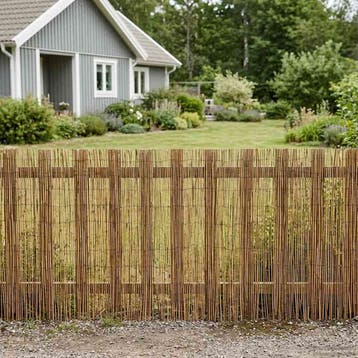 vidaXL Tuinhek Geë carboniseerd 500 x 90 cm Riet, Verzenden, Nieuw