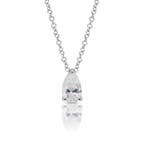 Ketting met hanger - 18 karaat Witgoud - 1.01ct. tw. Diamant