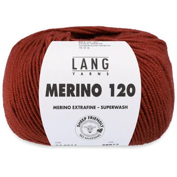 Lang Yarns Merino 120 - 176 cognac - Merinowol Garen, Ophalen of Verzenden, Nieuw