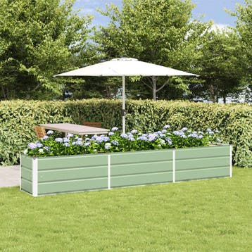 vidaXL Plantenbak Pastelgroen 290 x 50 x 45 cm, Verzenden, Minder dan 60 cm, Nieuw, Metaal