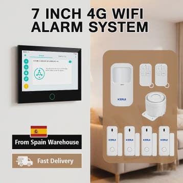 Kerui Alarmsysteem met 7-inch Touchscreen, 4G WiFi en Tuya S, Verzenden, Nieuw