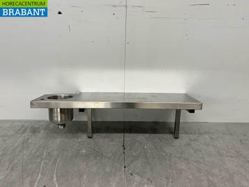 RVS Wandschap schap 98 x 31,5 cm met klein wasbakje Horeca, Ophalen of Verzenden, Gebruikt