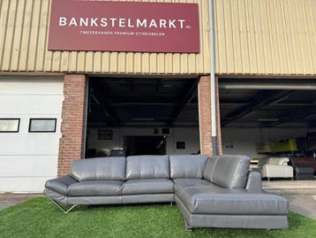 Hoekbank NATUZZI Releve bankstel  design grijs leer, Huis en Inrichting, Design, Hoekbank, Vierpersoons of meer, Leer