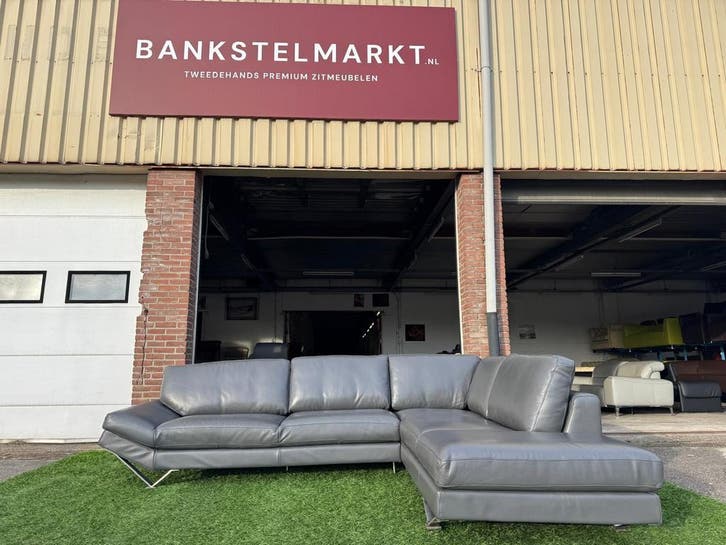 Hoekbank NATUZZI Releve bankstel  design grijs leer, Huis en Inrichting, Banken | Bankstellen, Hoekbank, Zo goed als nieuw, Hout