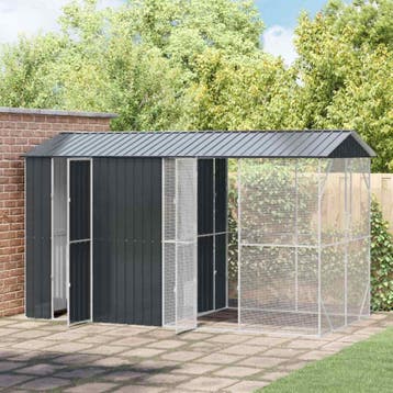 vidaXL Vogelkooi Antraciet 430 x 208 x 247 cm Gegalvaniseerd, Verzenden, Nieuw