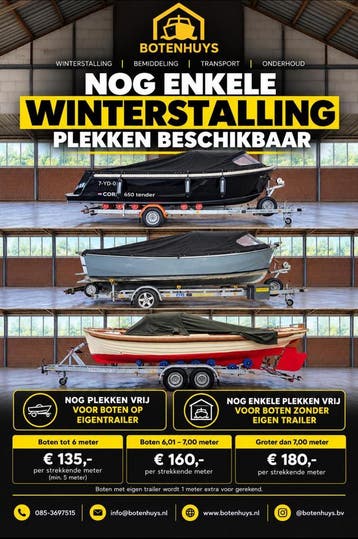winterstalling boten GEEN caravans en campers stalling sloep, Watersport en Boten, Nieuw