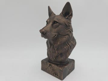 Bust of a white swiss shepherd bust dog statue - home decor, Verzenden, Nieuw
