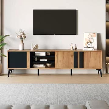 Bruin Lowboard TV-Meubel 180 cm – Geschikt voor TV’s tot 80, Verzenden, Nieuw