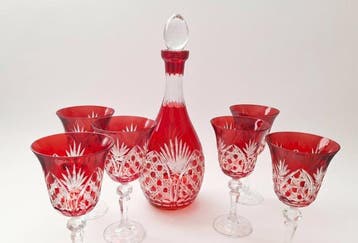 Drinkglas (7) - Kristal - Rode Boheemse Kristal