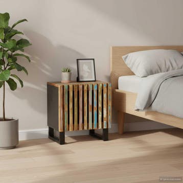 vidaXL Nachtkastjes 2 st 40x34x46 cm massief gerecycled hout, Minder dan 45 cm, Verzenden, Nieuw, Minder dan 55 cm