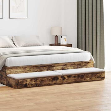 vidaXL Bedlades Gerookt eiken 180 x 36,5 x 16,5 cm Bewerkt, Verzenden, Nieuw, Hout, Minder dan 45 cm