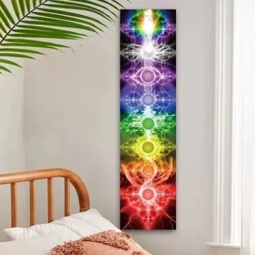 chakra banner – 40 x 150 cm – zeven chakra’s – yoga banner, Meerkleurig, Verzenden, Nieuw, Oosters