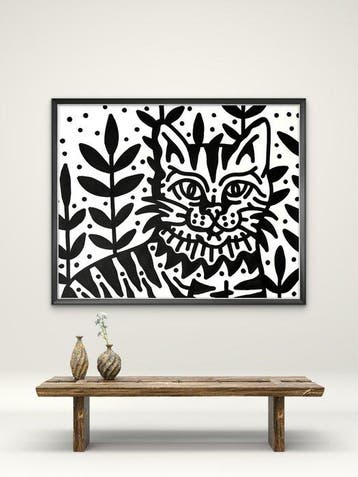 Nuno Barbedo (1983) - Smart cat (XL Size Painting)