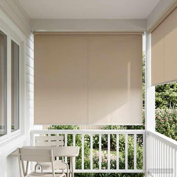 vidaXL Buitenrolgordijn UV-bescherming Beige 205 x 140 cm (B, Verzenden, Nieuw, Beige