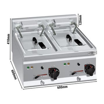 GGM Gastro | Dubbele elektrische friteuse - 10+10 liter - 12, Witgoed en Apparatuur, Frituurpannen, Verzenden, Nieuw