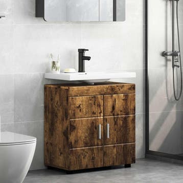 vidaXL Badkamerkastenset TULUM Gerookt eiken 60 x 34 x 63 cm, Verzenden, Nieuw