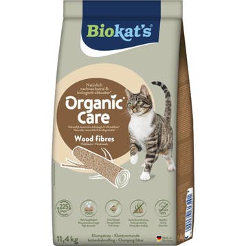 Biokats Organic Care Wood Fibres kattenbakvulling 11,4 kg, Verzenden, Nieuw