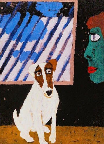 Charlotte Mutsaers (1942 -) - zelfportret met hond