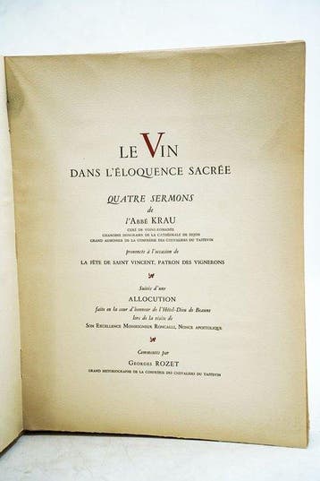 Abbé Krau & Georges Rozet / Louis Guidot - Le Vin dans