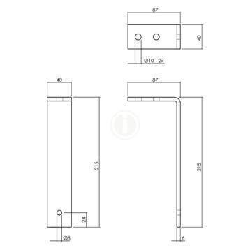 Intersteel Set van 5 plafondbeugels tbv schuifdeursysteem -, Verzenden, Nieuw