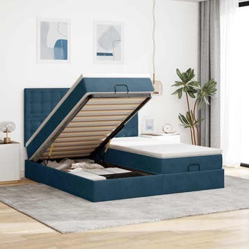 vidaXL Ottoman bed met matrassen 160x200cm fluweel, 200 cm, Stof, 160 cm, Verzenden