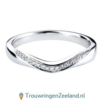 Aanschuifring in 9/18 karaat witgoud of platina 950 U-vor..., Verzenden, Nieuw
