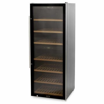 HCB Luxe wijnkoelkast - 126 flessen - dubbele zones - zwart, Verzenden, Nieuw in verpakking, Koelen en Vriezen
