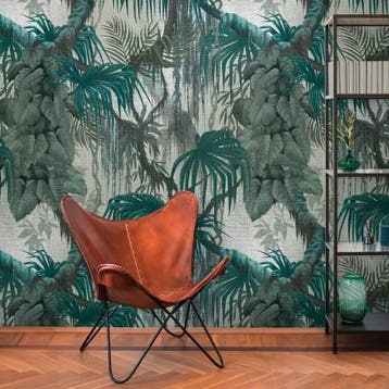 Profhome 398651-GU Fotobehang jungle mat groen petrol 1,59, Verzenden