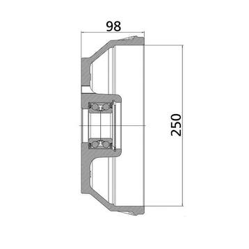 Remtrommel origineel KNOTT 250x40mm - 112*5 - incl., Auto diversen, Aanhangwagen-onderdelen, Ophalen of Verzenden, Nieuw