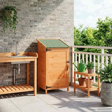 vidaXL Tuinschuur met dak Bruin 59 x 56 x 113,5 cm Massief, Verzenden, Nieuw