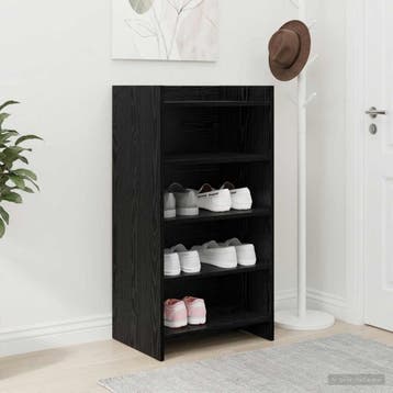vidaXL Schoenenkast Zwart eiken 48 x 36 x 92 cm Bewerkt hout, Verzenden, Nieuw
