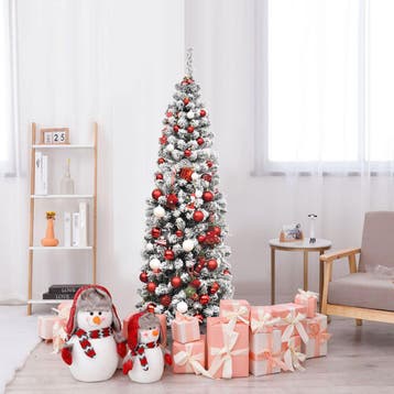 2dekans | Coast Besneeuwde Slim Kunstkerstboom met LED, Ophalen of Verzenden, Zo goed als nieuw