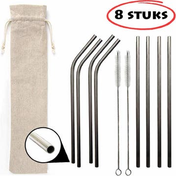 Fako Bijoux - RVS rietjes Set - Herbruikbaar - Herbruikbaar, Verzenden, Nieuw