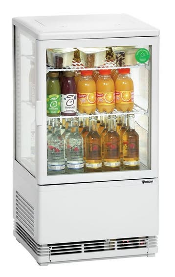 Bartscher Mini-koelvitrine 58L | Wit | 2 roosters | LED-verl, Ophalen of Verzenden, Nieuw