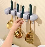 Bezem en Mop Wandhouder – Organizer met Haken, Zonder Boren, Huis en Inrichting, Keuken | Keukenelementen, Verzenden, Nieuw