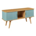 TV meubel Tysvær 120x40x58 cm naturel en blauw [en.casa], Huis en Inrichting, Kasten | Dressoirs, Verzenden, Nieuw