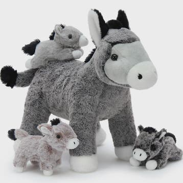 Grote Knuffel Ezel met 3 Baby Ezels - Verrassing in de Buik!, Dieren en Toebehoren