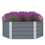 vidaXL Plantenbak verhoogd 129x129x45 cm gegalvaniseerd, 100 cm of meer, Verzenden, Nieuw, Metaal
