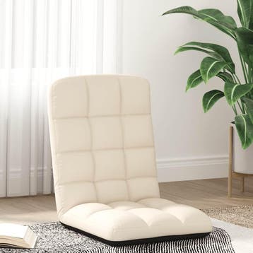 vidaXL Opvouwbare vloerstoel linnen 71x51x62 cm, Verzenden, Nieuw, Wit