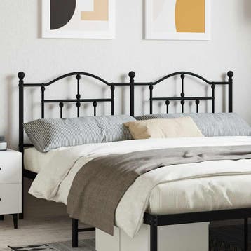 vidaXL Vervangend hoofdbord 160 cm metaal zwart, Verzenden, Nieuw, Zwart, Metaal