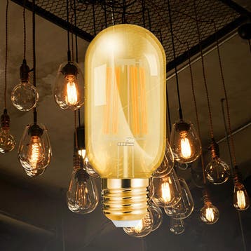 Voordeelpak 10x LED Lamp E27 Buis Filament - Brinton - Amber, Ophalen of Verzenden, Nieuw, E27 (groot), Led-lamp