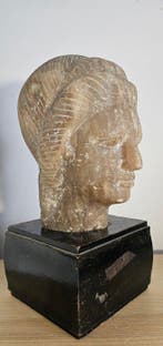 Replica van een Zuid-Arabisch of Romeins Albast Hoofd van, Antiek en Kunst