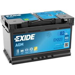 Exide EK820 Start Stop AGM accu 12V 82Ah 315x175x190, Auto-onderdelen, Accu's en Toebehoren, Verzenden