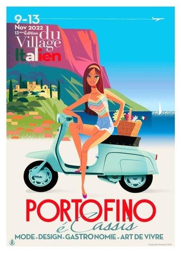 monsieur Z - Original travel Poster - PORTOFINO - Cassis en