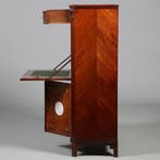 Secretaire Abattant of klepbureau met 4 biscuit panelen prac, Ophalen of Verzenden