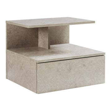 Zwevend nachtkastje Amberg 40x35x31 cm betonkleurig licht [e, Verzenden, Nieuw