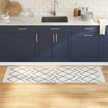 vidaXL Keuken Vloerkleed Wit 180 x 60 cm Fluweel, Verzenden, Nieuw