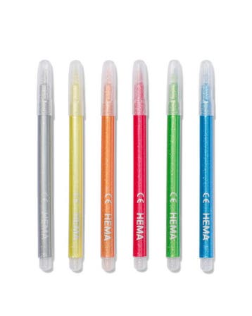 HEMA Glitterstiften - 6 stuks, Verzenden, Nieuw