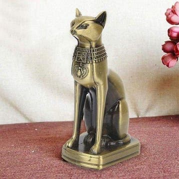 sculptuur, Ancient Egyptian Bastet Cat Statue – Bronze