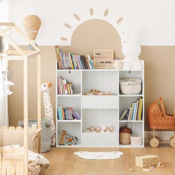 2dekans | SoBuy KMB55-W Kinderboekenkast - MDF - 106 x 30 x, Huis en Inrichting, Ophalen of Verzenden, Zo goed als nieuw